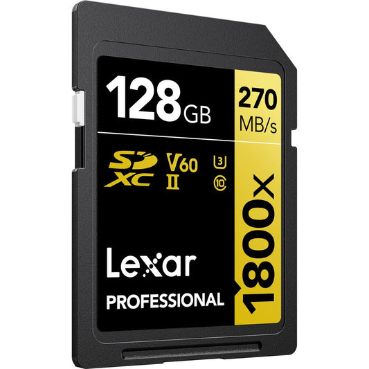 Lexar 128GB Professional 1800x UHS-II SDXC Memory Card (GOLD Series) image 1