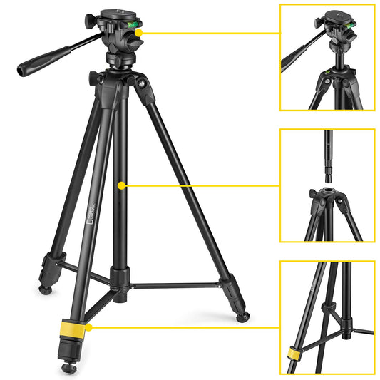 National Geographic NGHP004 Photo Tripod Kit with Monopod, Carrying Bag, 3-Way Head image 1