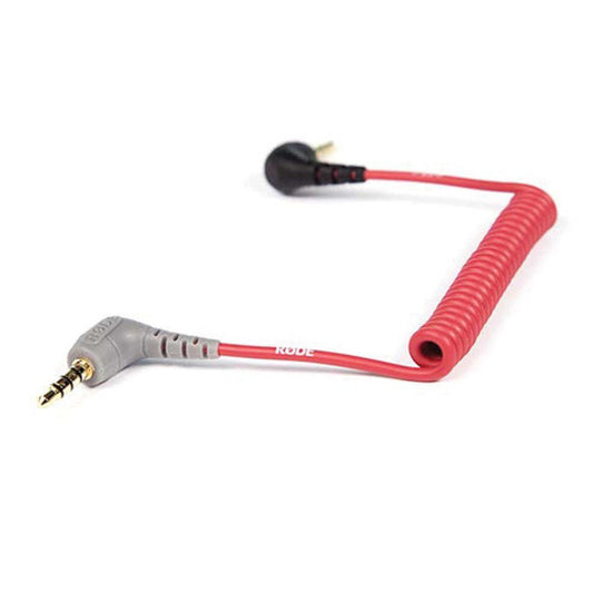 Rode SC7 3.5mm Right-Angle TRS to 3.5mm Right-Angle TRRS Coiled Adapter Cable for Smartphone image 0