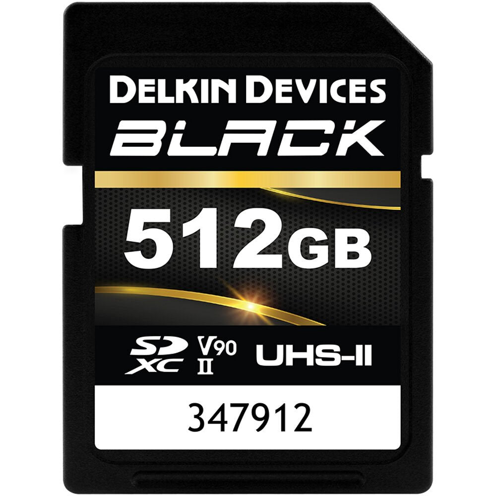 Delkin 512GB BLACK UHS-II SDXC Memory Card image 0