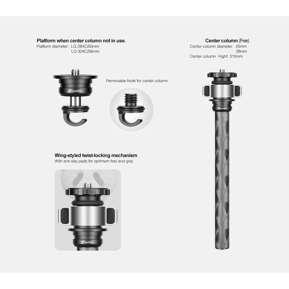 Leofoto Mr. Q LQ-284C+LH-36 Carbon Fiber Tripod with Ball Head image 4