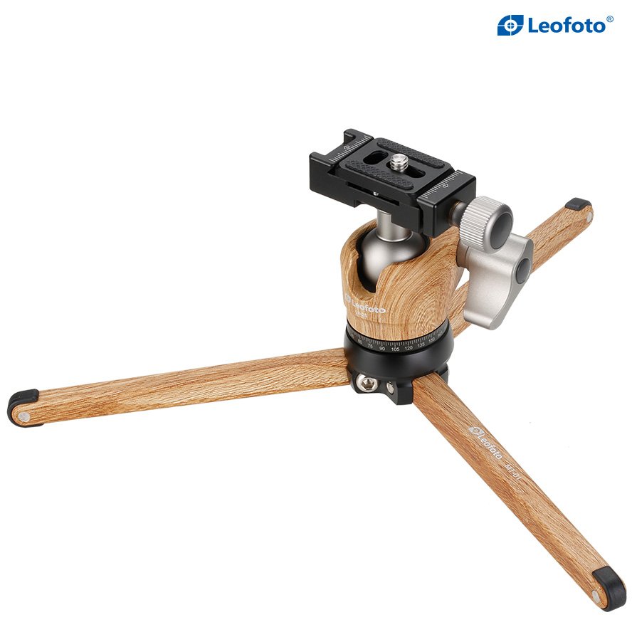 Leofoto MT-01 Mini Tripod with LH-25 Ball Head Wooden image 0