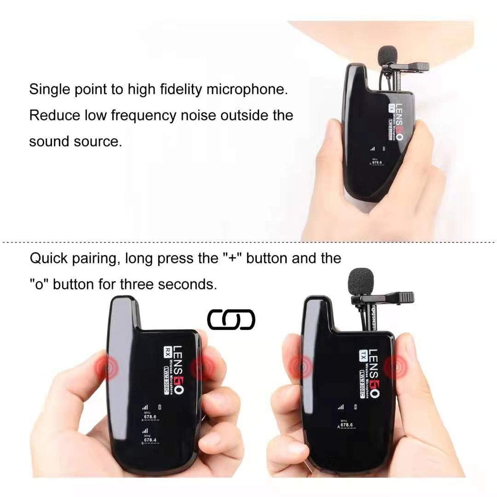 LENSGO LWM-308C Dual-Channels Lavalier Wireless Microphone - 2 Transmitter & 1 Receiver image 4