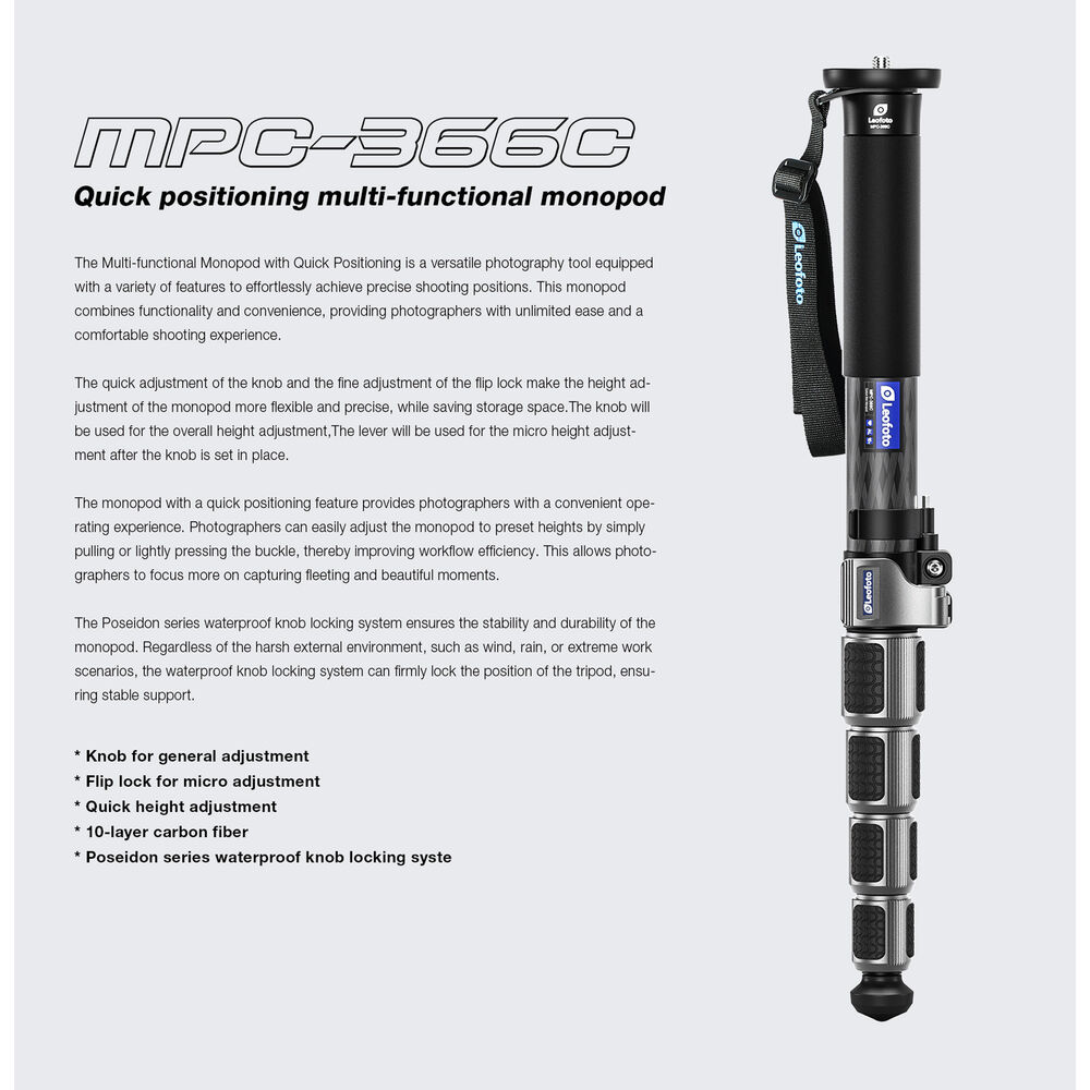 Leofoto MPC-366C Carbon Fiber Monopod image 5