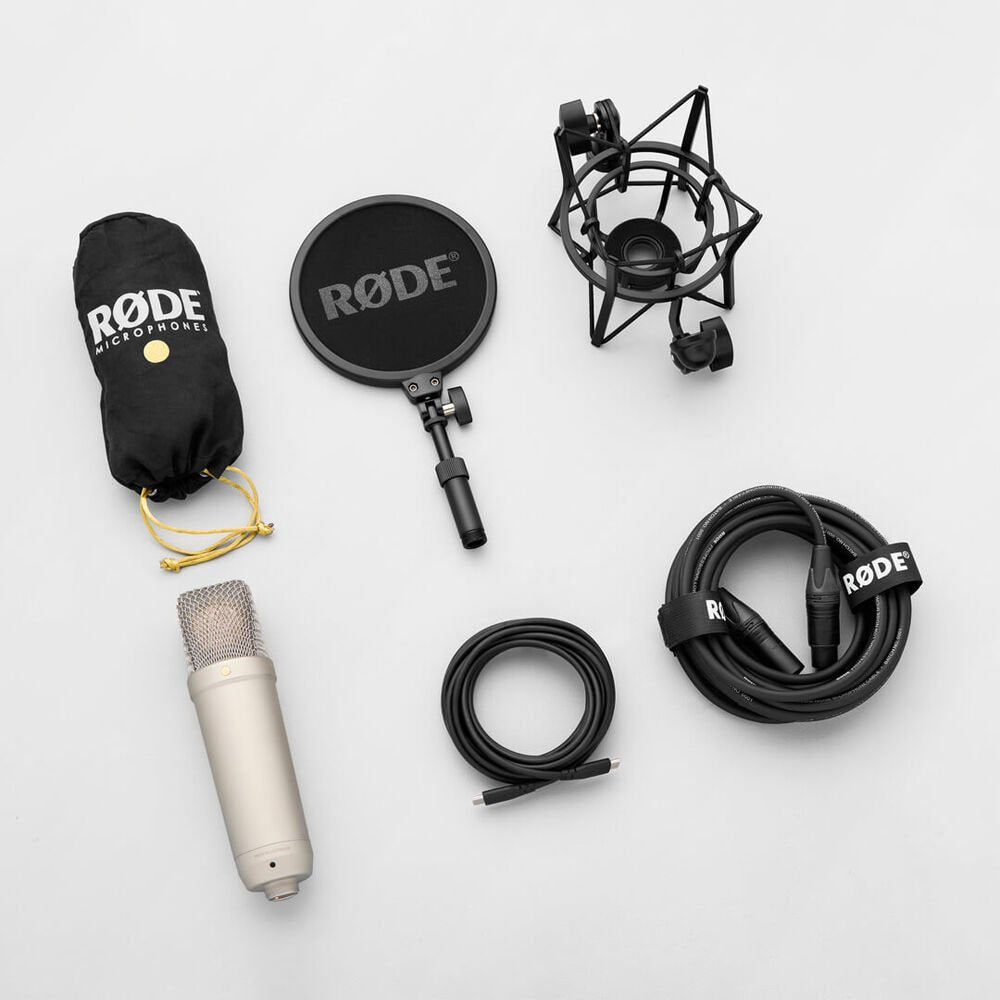 RODE NT1 5th Generation Large-Diaphragm Cardioid Condenser XLR/USB Microphone (Silver) image 1