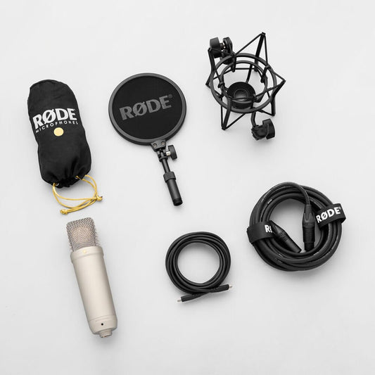 RODE NT1 5th Generation Large-Diaphragm Cardioid Condenser XLR/USB Microphone (Silver) image 1