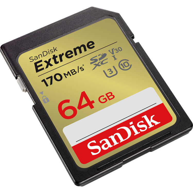 SanDisk 64GB Extreme UHS-I SDXC Memory Card image 1