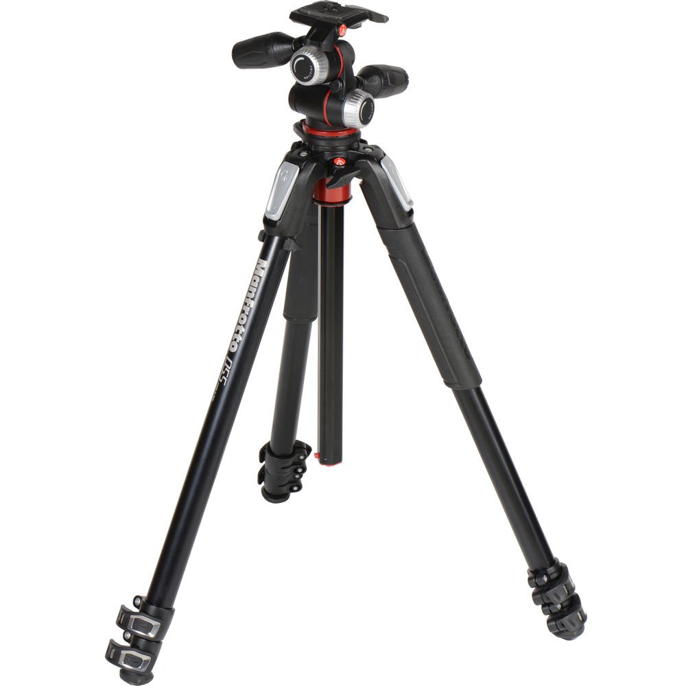 Manfrotto MK055XPRO3-3W Aluminum Tripod with 3-Way Pan/Tilt Head image 1