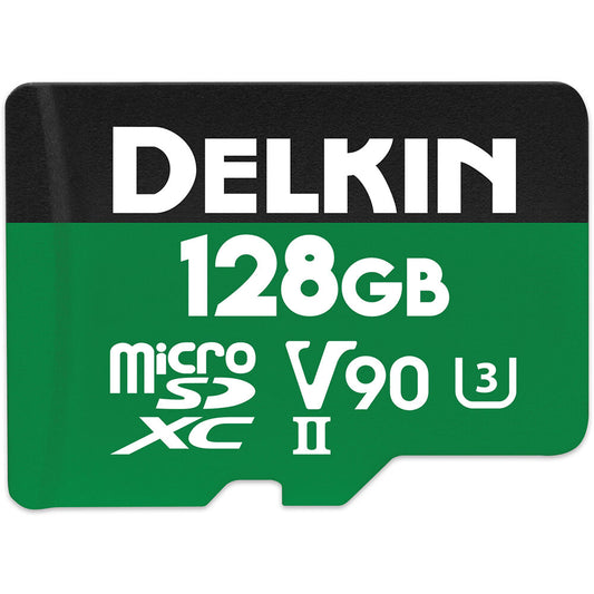 Delkin 128GB POWER UHS-II microSDXC Memory Card with microSD Adapter image 1