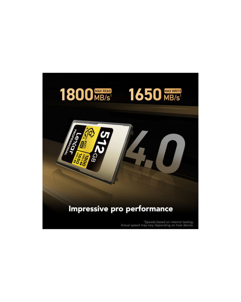 Lexar 512GB Professional GOLD CFexpress 4.0 Type A Memory Card