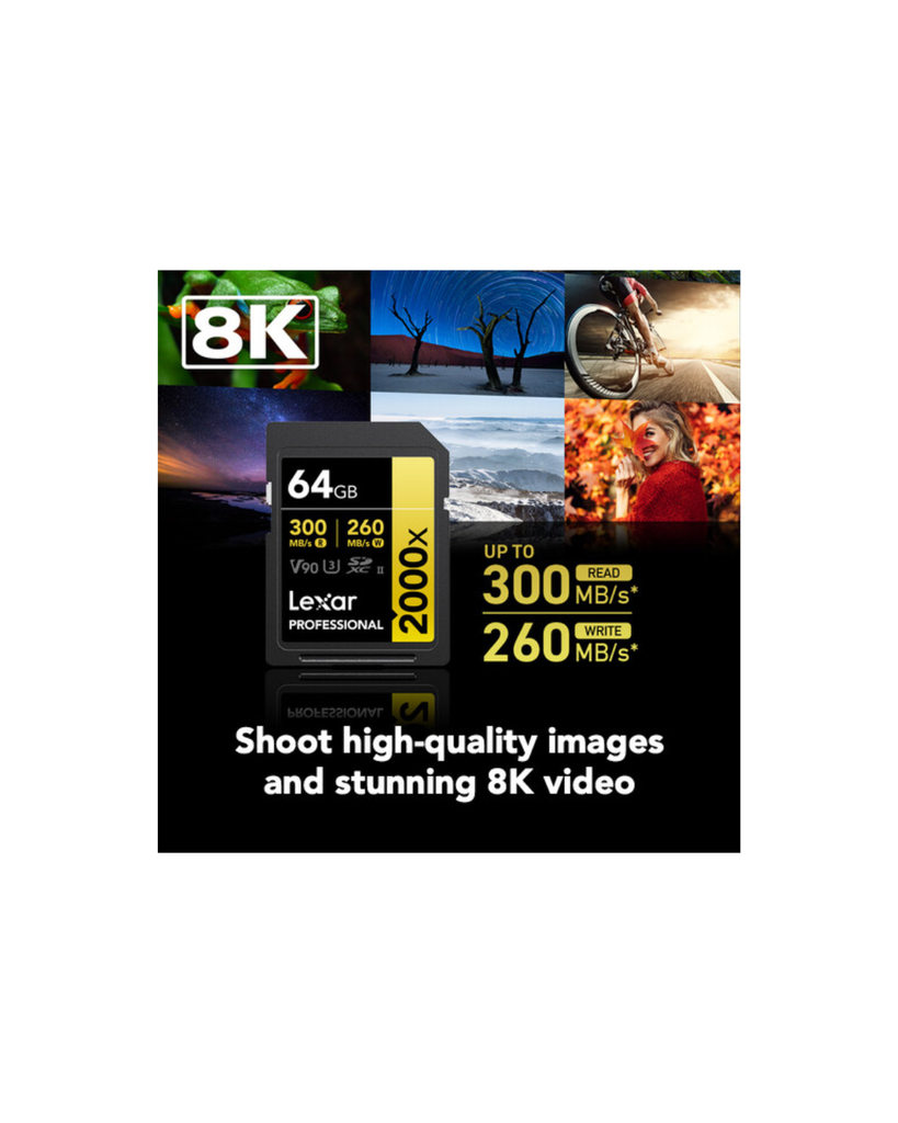 Lexar 64GB Professional 2000x UHS-II SDXC Memory Card