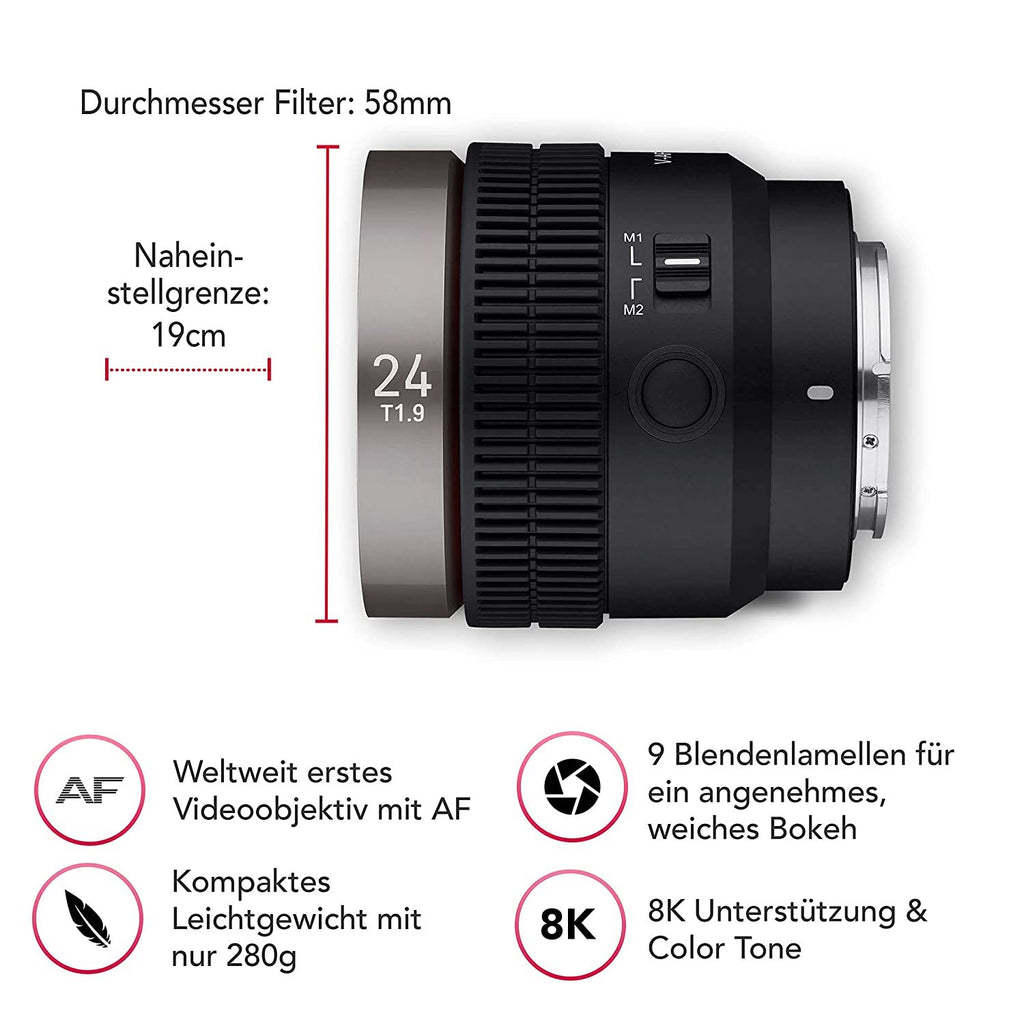 Samyang V-AF 24mm T1.9 FE Lens for Sony E image 2
