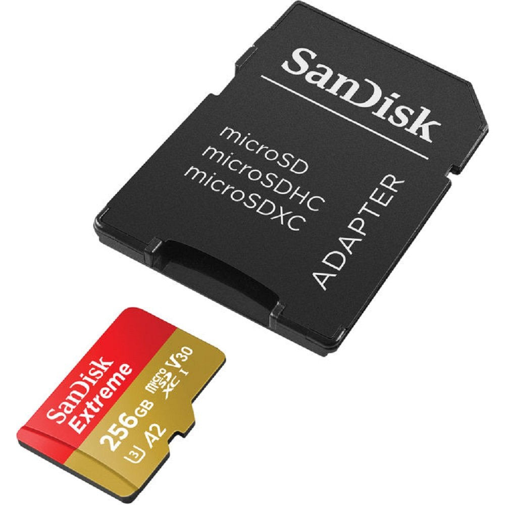 SanDisk 256GB Extreme UHS-I microSDXC Memory Card with SD Adapter image 1