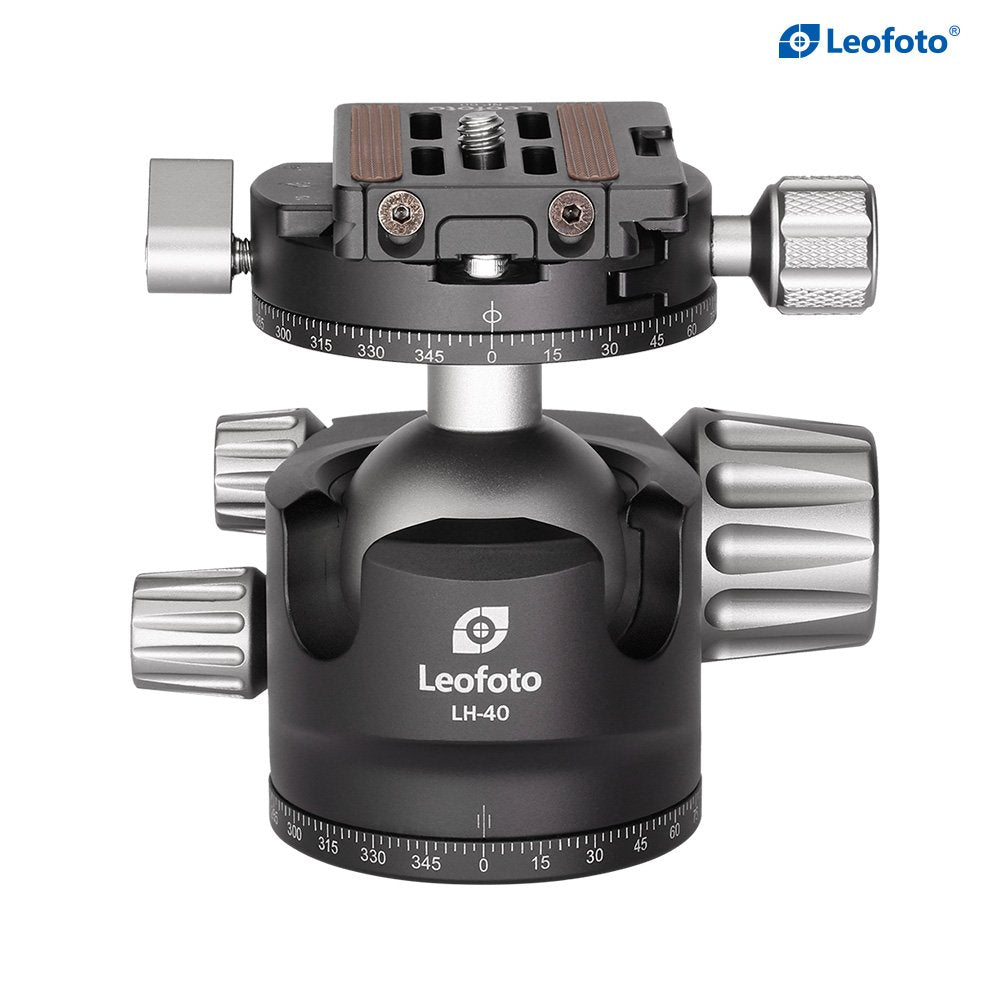 Leofoto-LH-40R Ball Head Lower Center Double Notch With QR Plate image 0