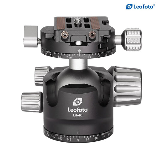 Leofoto-LH-40R Ball Head Lower Center Double Notch With QR Plate image 0