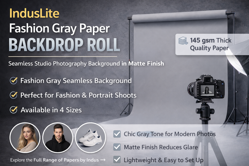 IndusLite Fashion Gray Paper Backdrop Roll (INDL-01) image 2
