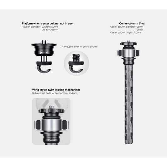 Leofoto Mr. Q LQ-365C+LH-47 Carbon Fiber Tripod with Ball Head image 1