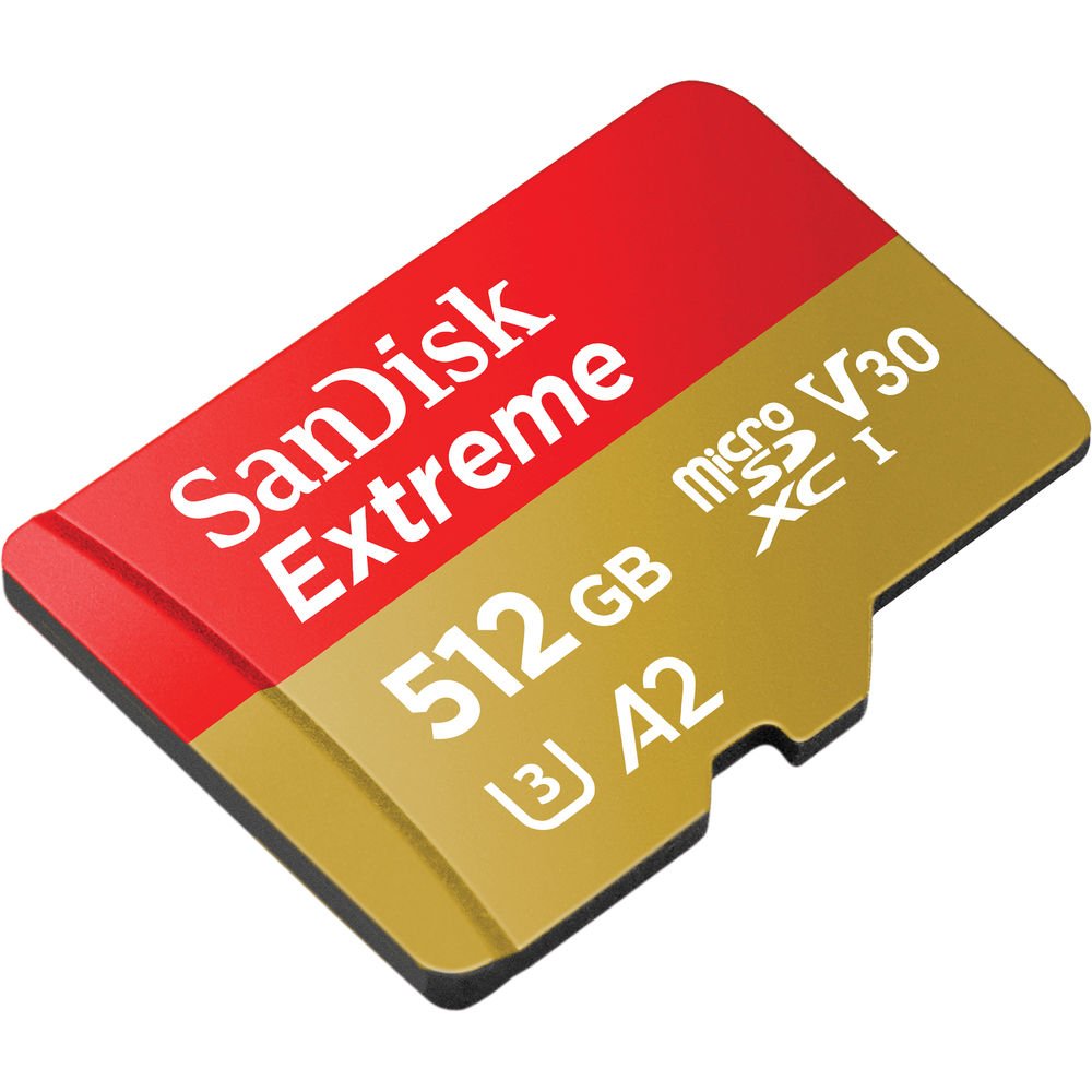 SanDisk 512GB Extreme UHS-I microSDXC Memory Card with SD Adapter image 0