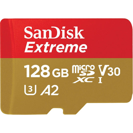 SanDisk 128GB Extreme UHS-I microSDXC Memory Card with SD Adapter image 1