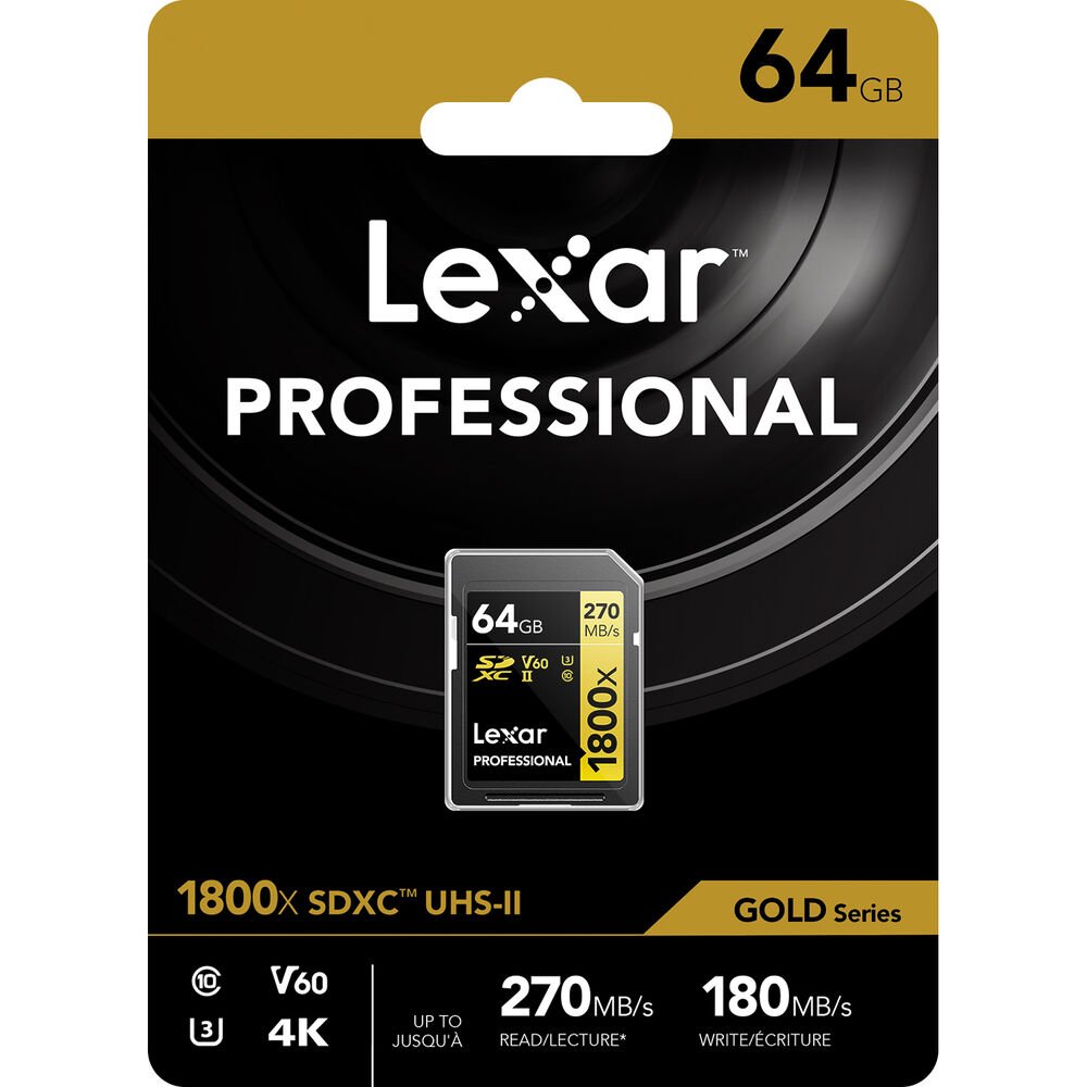Lexar 64GB Professional 1800x UHS-II SDXC Memory Card (GOLD Series) image 4