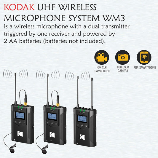 KODAK UHF Wireless Microphone System WM3 image 1
