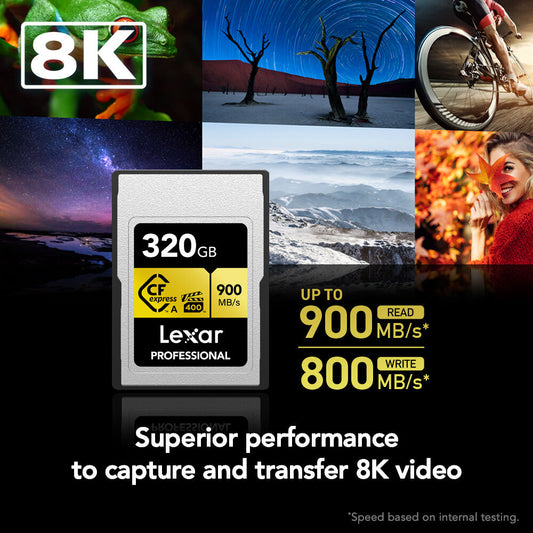 Lexar 320GB Professional CFexpress Type A Card GOLD Series image 1
