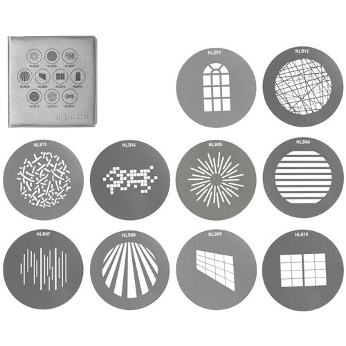 Nanlite BM Bowens Projection Attachment Gobo Set 1 (10-Pack) image 0
