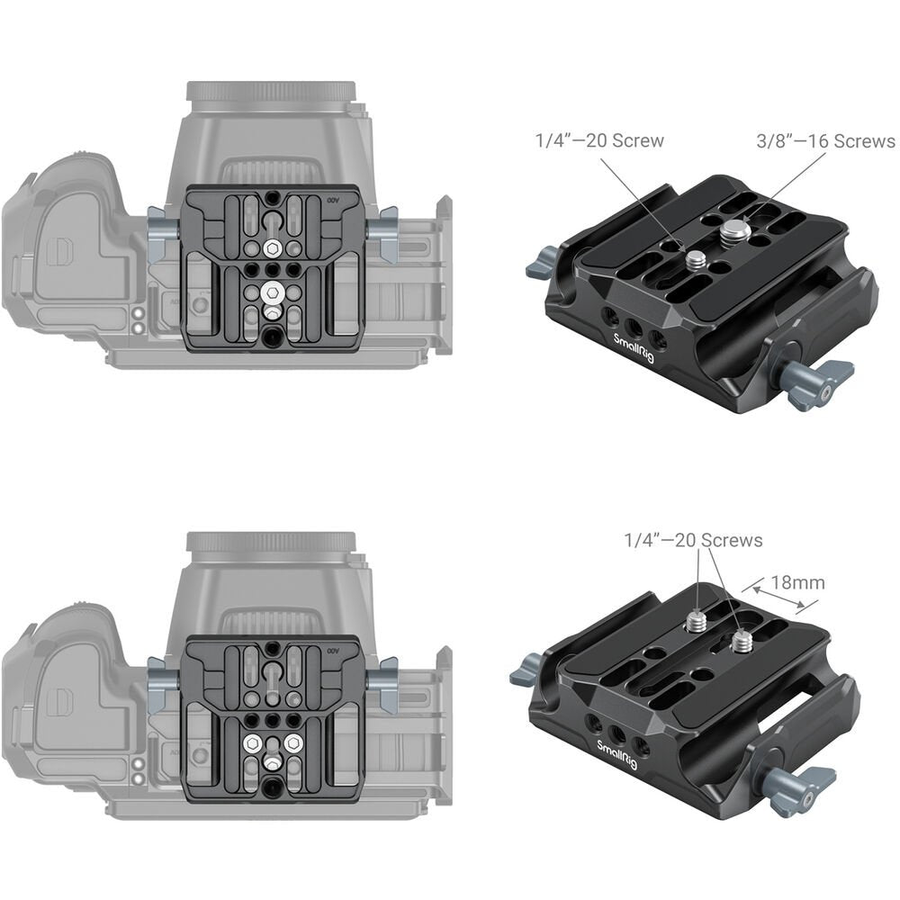 SmallRig Universal Camera Baseplate with 15mm LWS Rod Clamp image 3