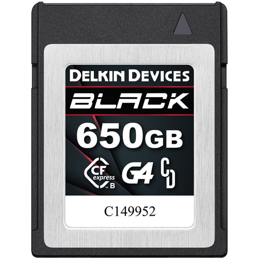 Delkin 650GB BLACK G4 CFexpress Type B Memory Card image 0