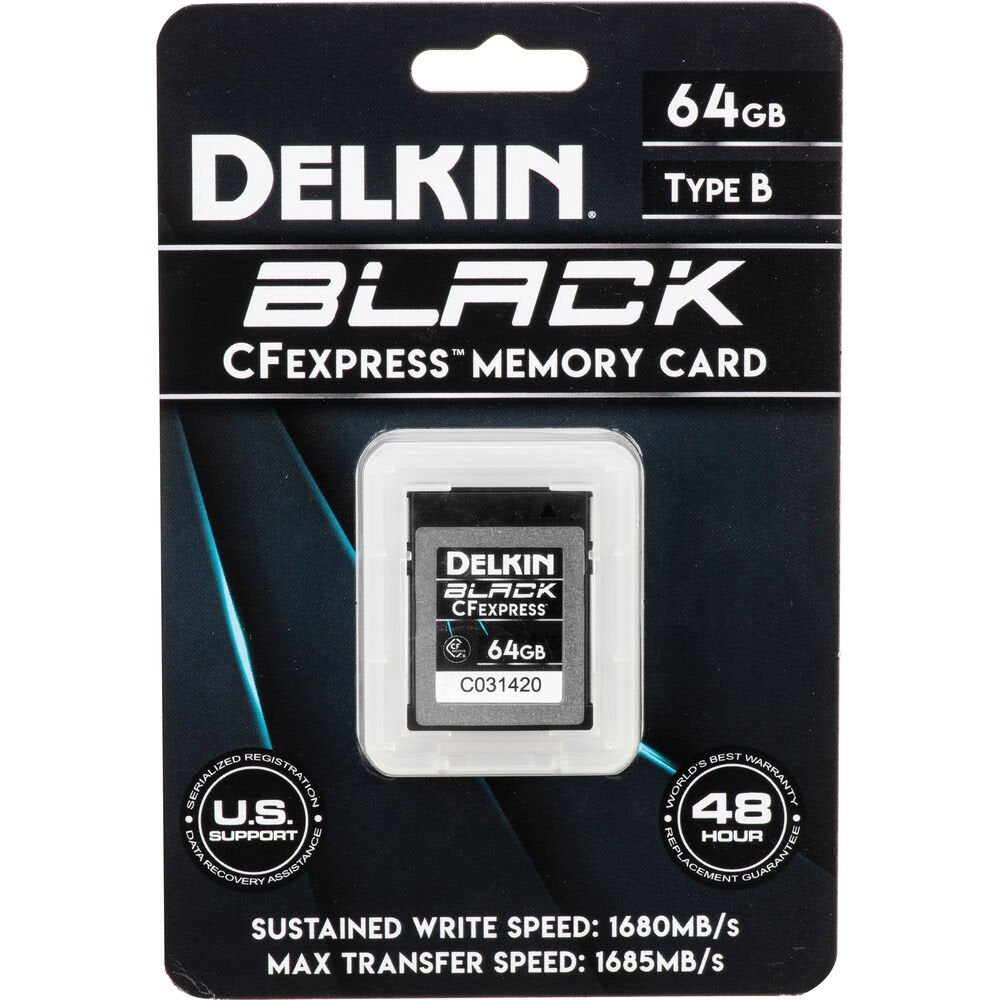 Delkin Devices 64GB BLACK CFexpress Type B Memory Card image 1