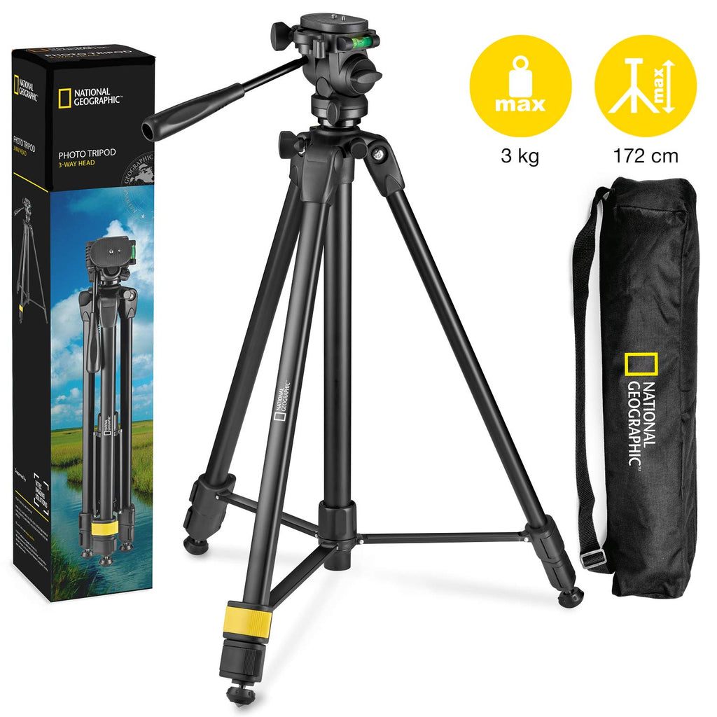 National Geographic NGHP004 Photo Tripod Kit with Monopod, Carrying Bag, 3-Way Head image 2