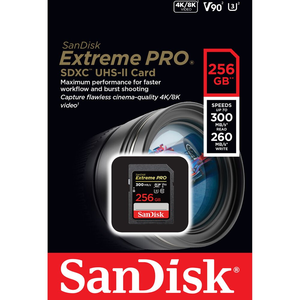 SanDisk 256GB Extreme PRO UHS-II SDXC Memory Card image 3