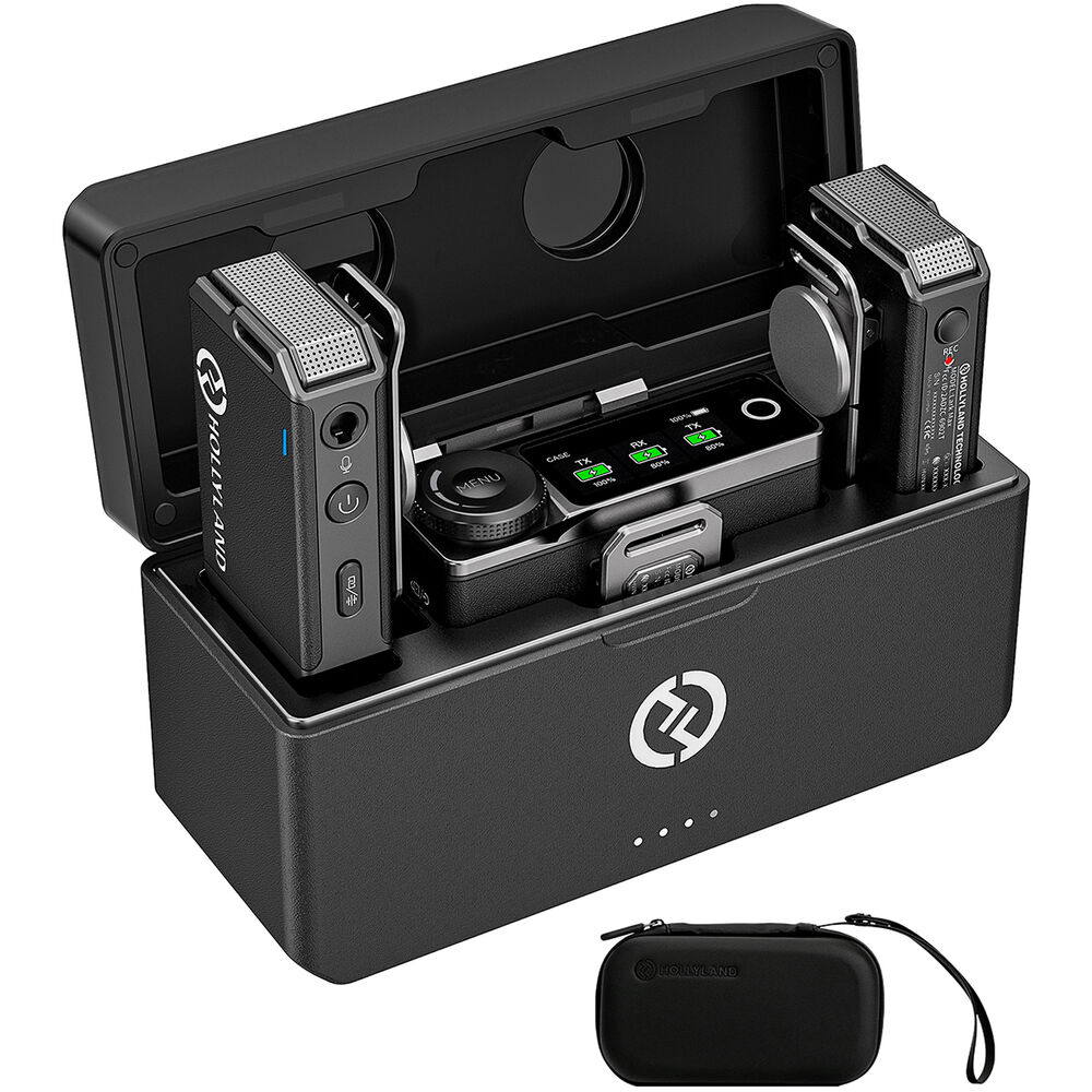 Hollyland LARK MAX Duo 2-Person Wireless Microphone System (2.4 GHz, Black) image 0