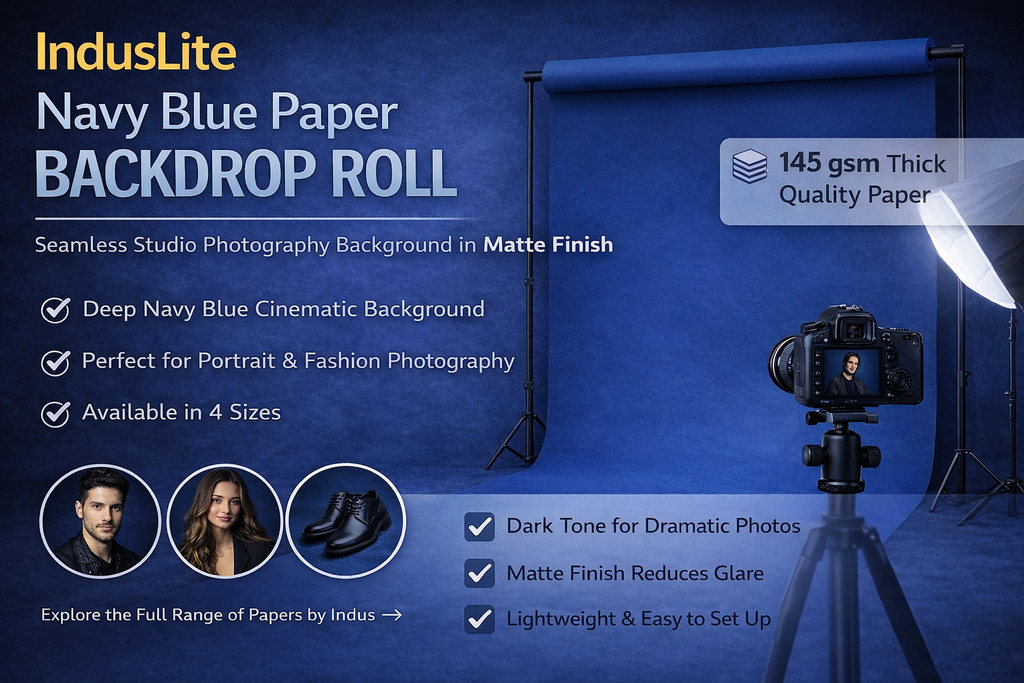 IndusLite Navy Blue Paper Backdrop Roll (INDL-03) image 3