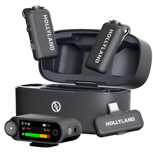 Hollyland LARK MAX 2 Combo 2-Person Wireless Microphone System for Cameras and Mobile Devices (Space Gray, 2.4 GHz) image 0
