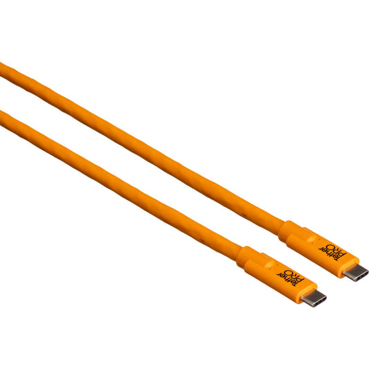 Tether Tools TetherPro USB Type-C Male to USB Type-C Male Cable (15', Orange) image 0