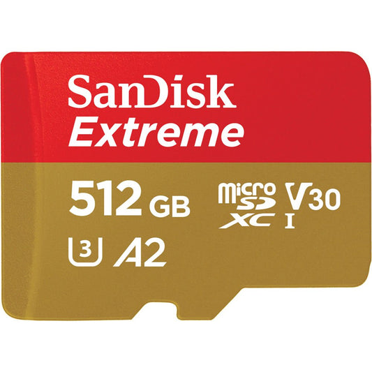 SanDisk 512GB Extreme UHS-I microSDXC Memory Card with SD Adapter image 1