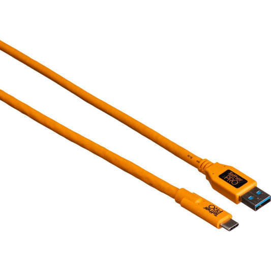 Tether Tools TetherPro USB Type-C Male to USB 3.0 Type-A Male Cable (15', Orange) image 0