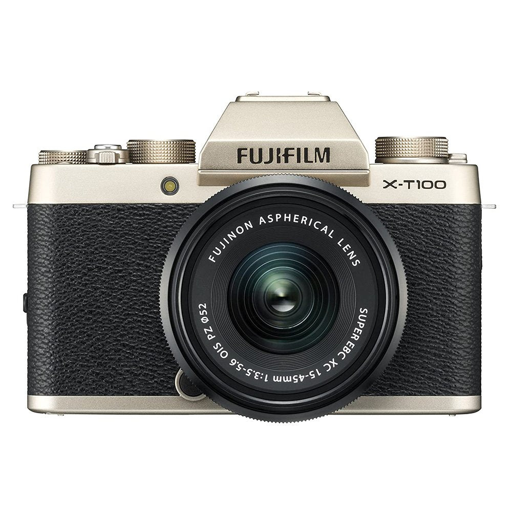 Fujifilm X-T100 Mirrorless Camera with XC 15-45 mm Lens (Champagne Gold) image 0
