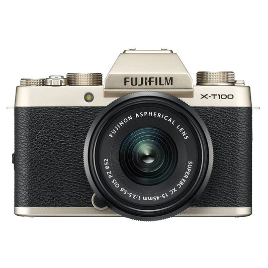 Fujifilm X-T100 Mirrorless Camera with XC 15-45 mm Lens (Champagne Gold) image 0