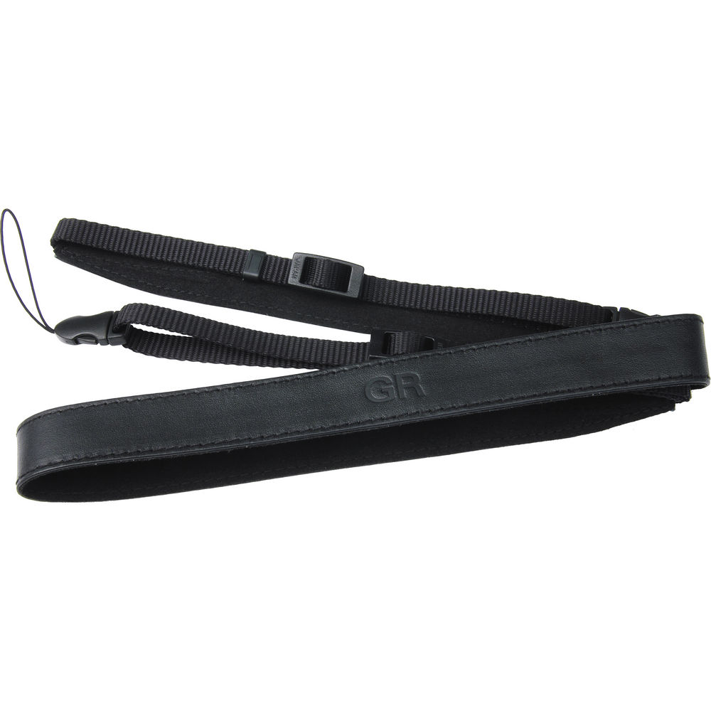 Ricoh GS-3 Two-Point Leather Neck Strap with GR Logo (Black) image 0