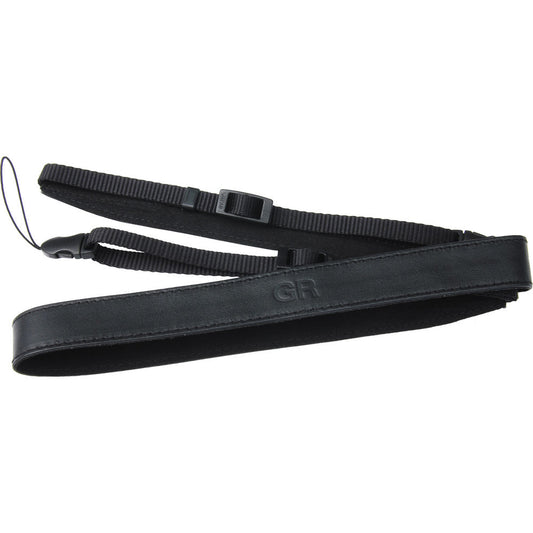 Ricoh GS-3 Two-Point Leather Neck Strap with GR Logo (Black) image 0