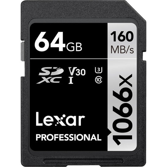 Lexar 64GB Professional 1066x UHS-I SDXC Memory Card (SILVER Series) image 0