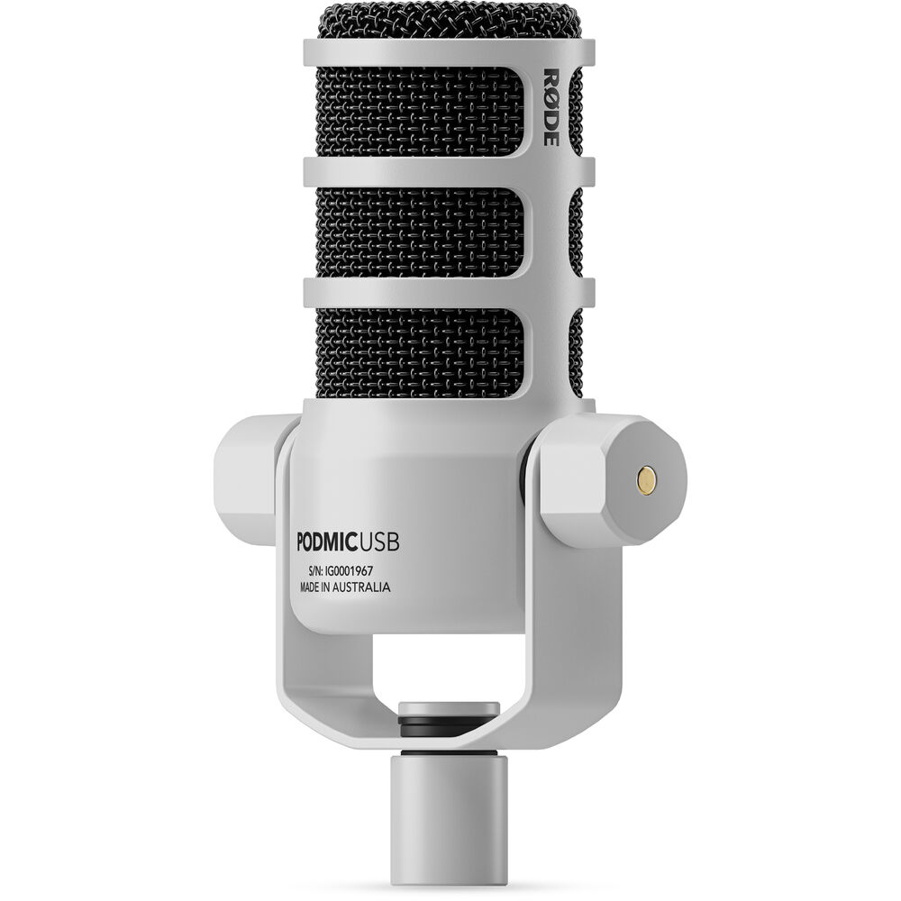 RODE PodMic USB and XLR Dynamic Broadcast Microphone (White) image 1