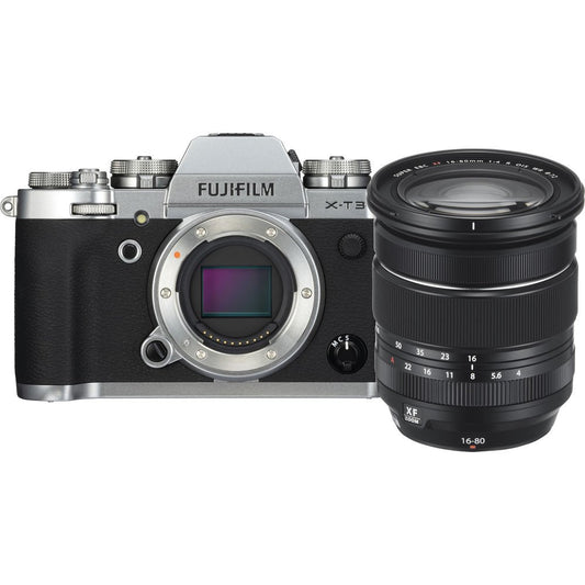 FUJIFILM X-T3 Mirrorless Digital Camera with 16-80mm Lens Kit (Silver) image 0