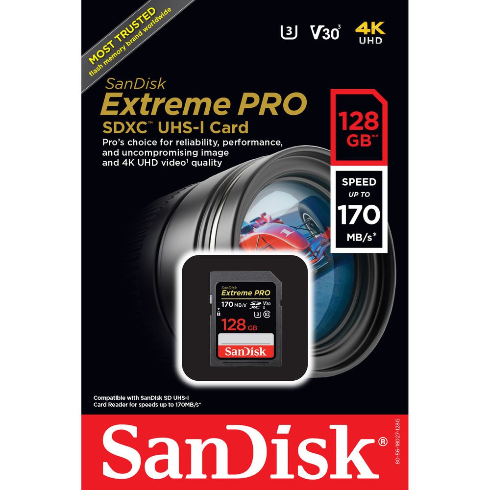 SanDisk 128GB Extreme PRO UHS-I SDXC Memory Card image 3
