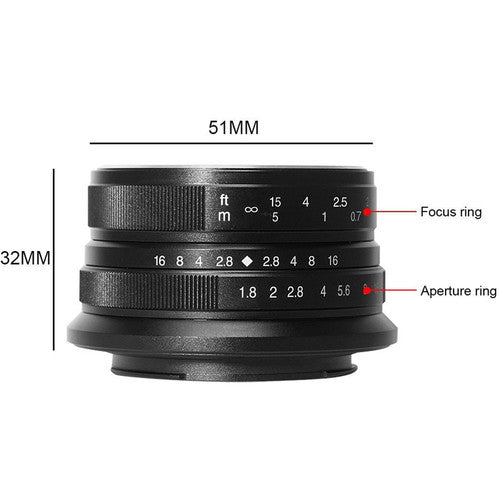 7Artisans 25mm f/1.8 Lens (Fujifilm X, Black) image 4