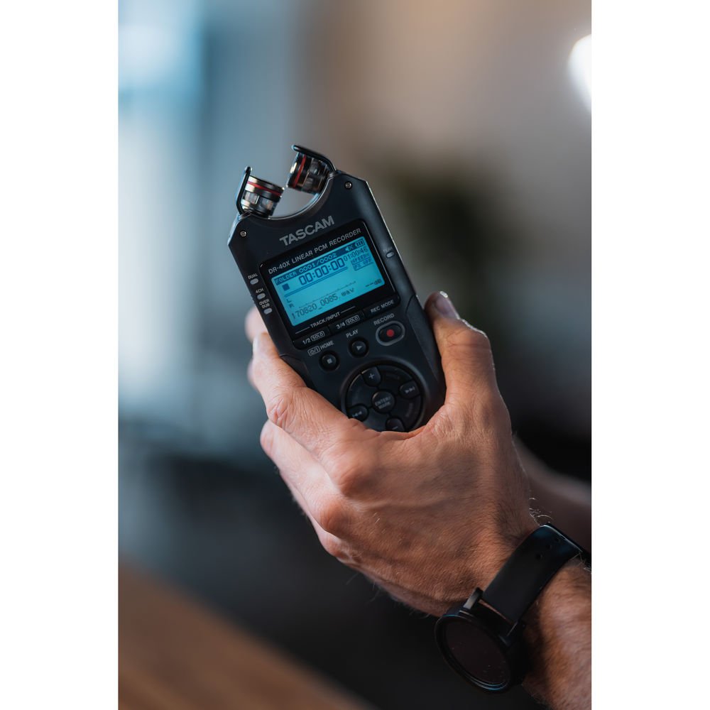 Tascam DR-40X 4-Channel / 4-Track Portable Audio Recorder and USB Interface with Adjustable Mic image 3