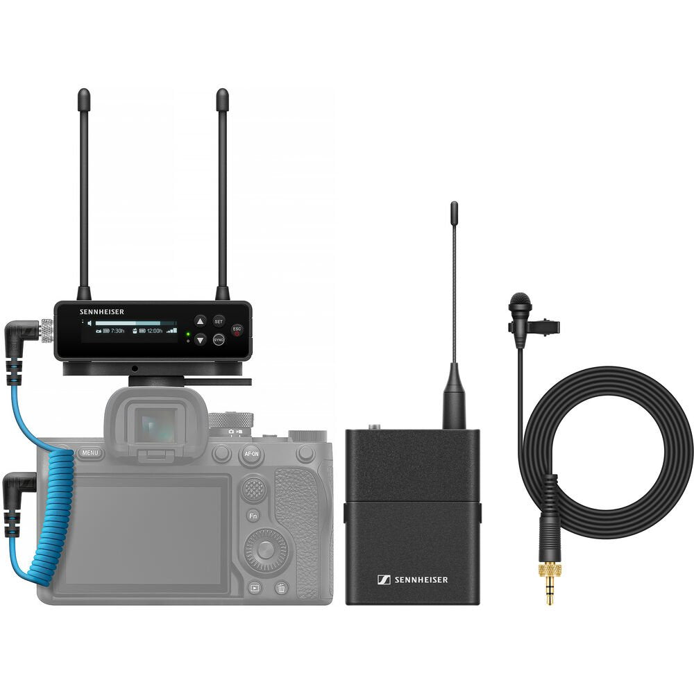 Sennheiser EW-DP ME 4 SET Camera-Mount Digital Wireless Cardioid Lavalier Mic System (Q1-6: 470 to 526 MHz) image 0