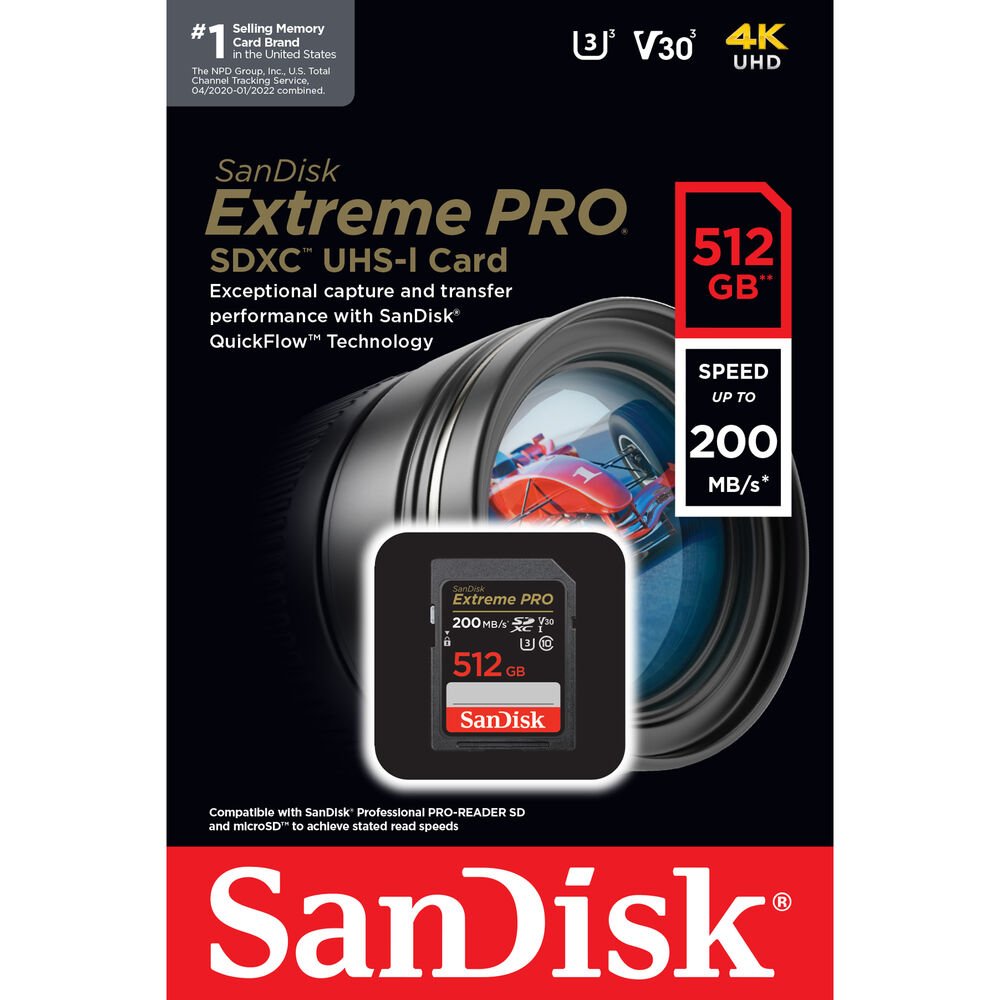 SanDisk 512GB Extreme PRO UHS-I SDXC Memory Card image 3